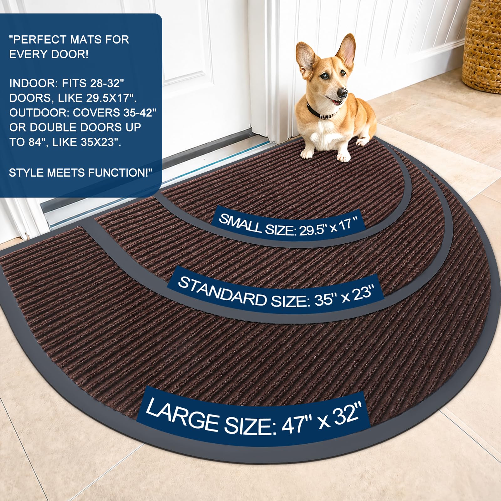 Close-up of OLANLY doormat non-skid backing