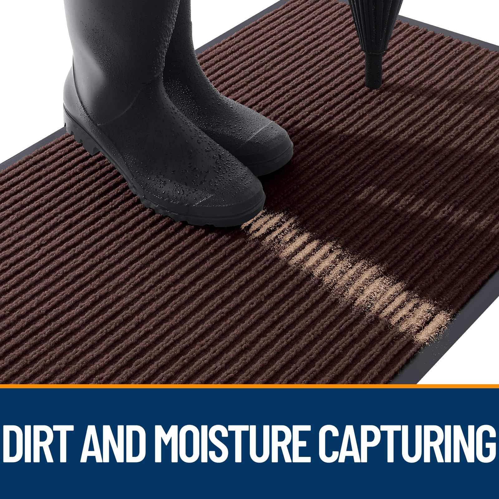 Close-up of OLANLY doormat's texture and material