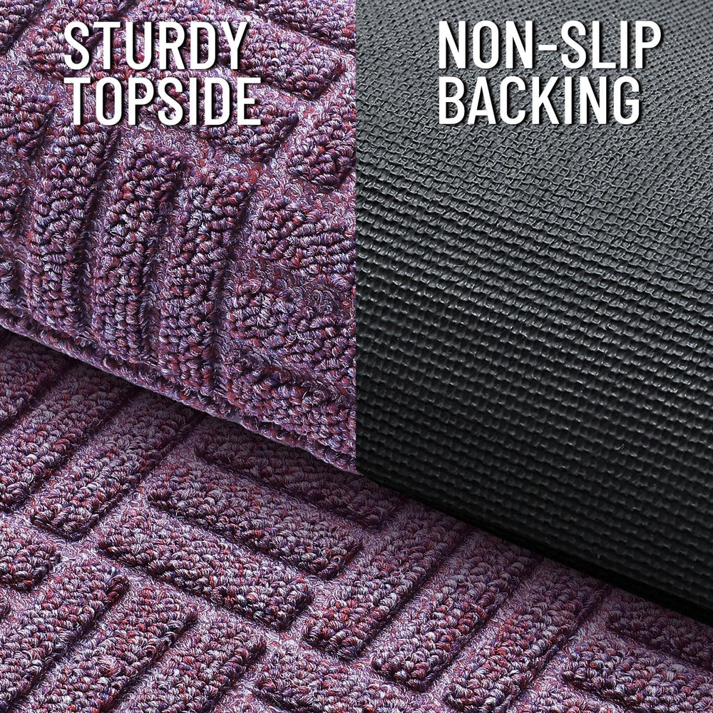 Close-up of OLANLY doormat surface capturing dirt
