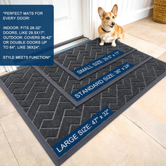 Close-up of OLANLY doormat surface showing deep grooves