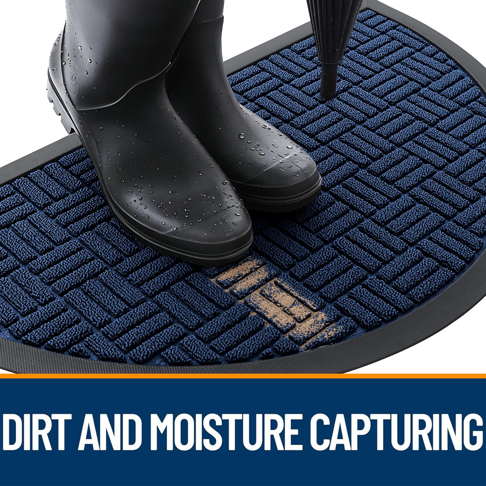 Close-up of OLANLY Doormat surface texture and grooves