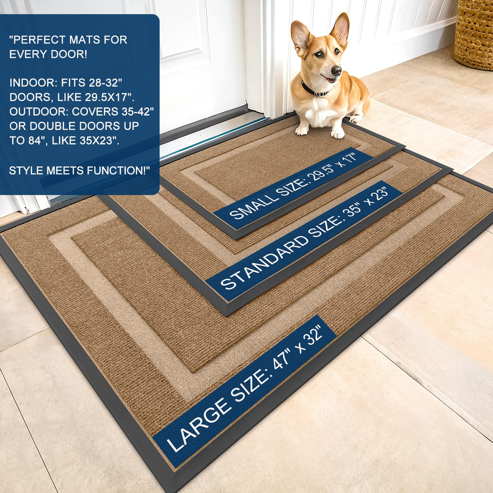 Close-up of OLANLY doormat texture and grooves