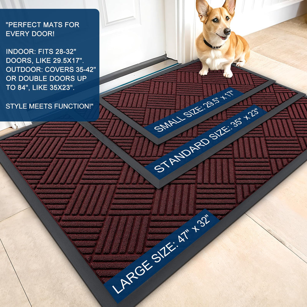 Close-up of OLANLY Doormat woven polyester surface