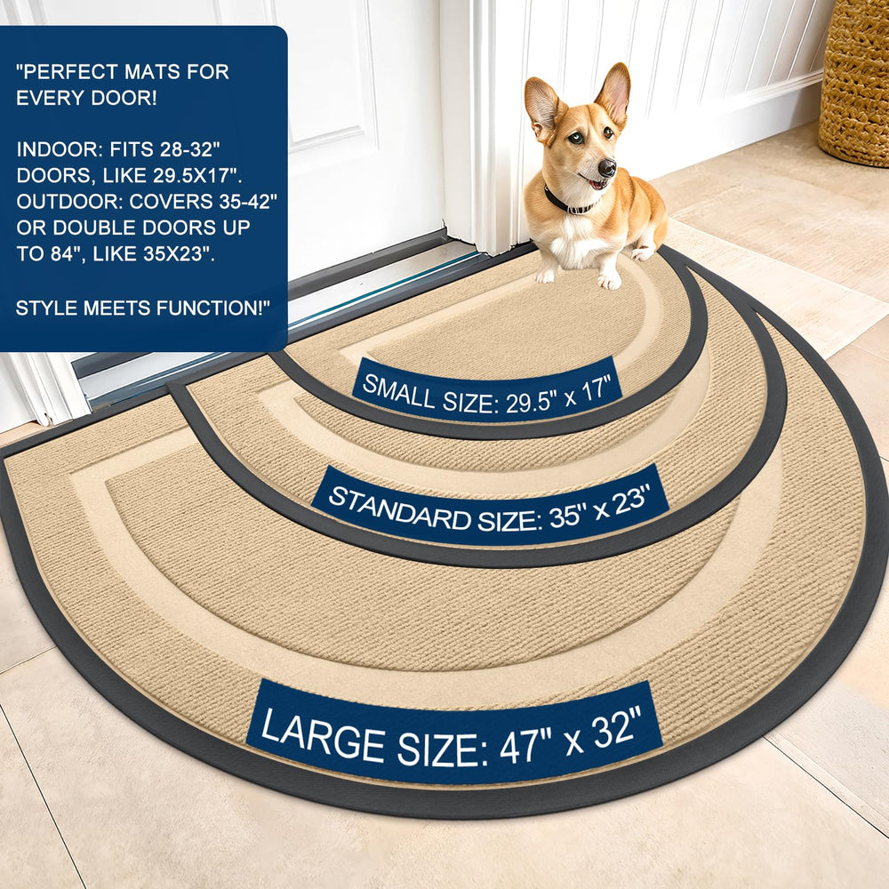 Close-up of OLANLY Half Circle Door Mat surface texture