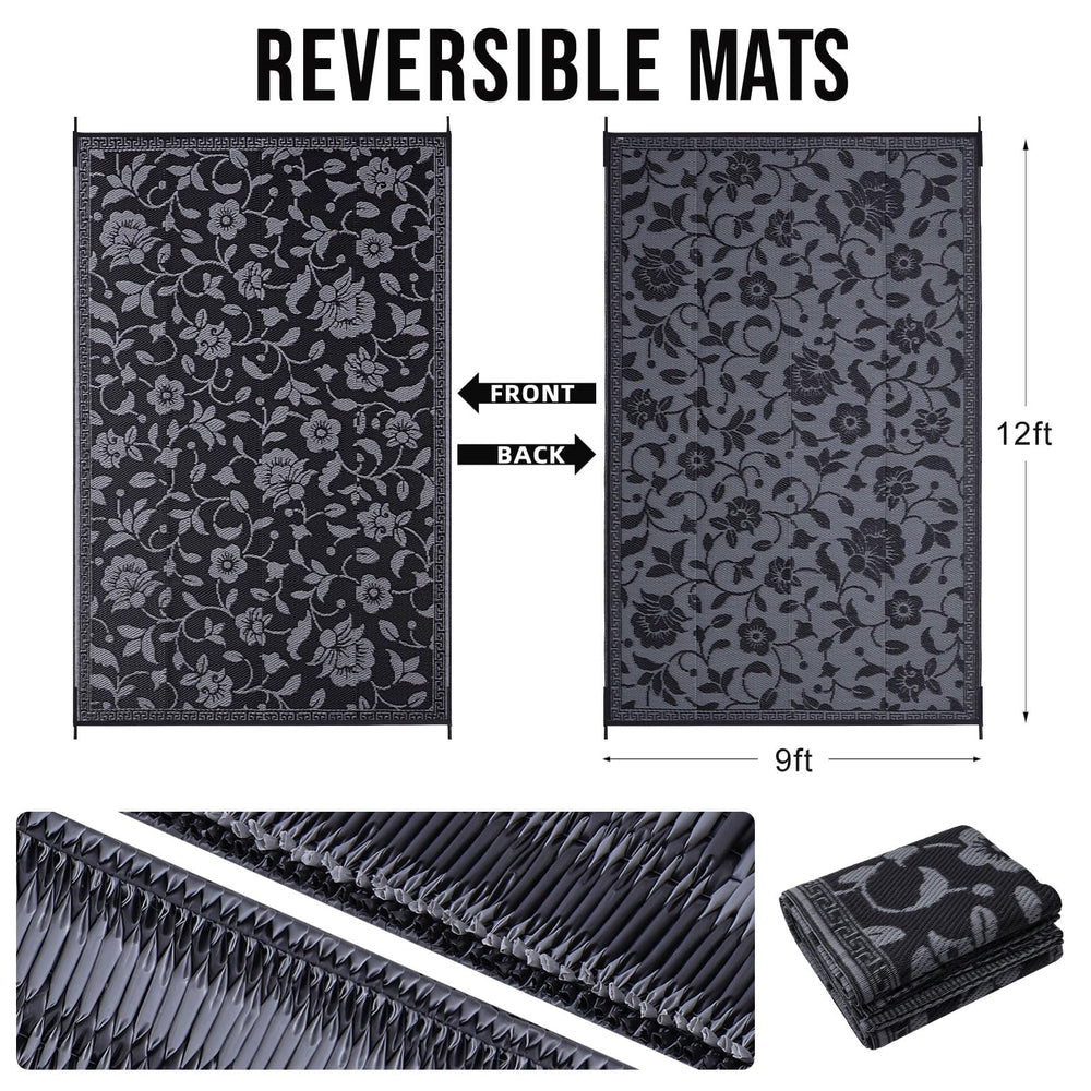 Close-up of OLANLY outdoor rug texture, soft polypropylene material