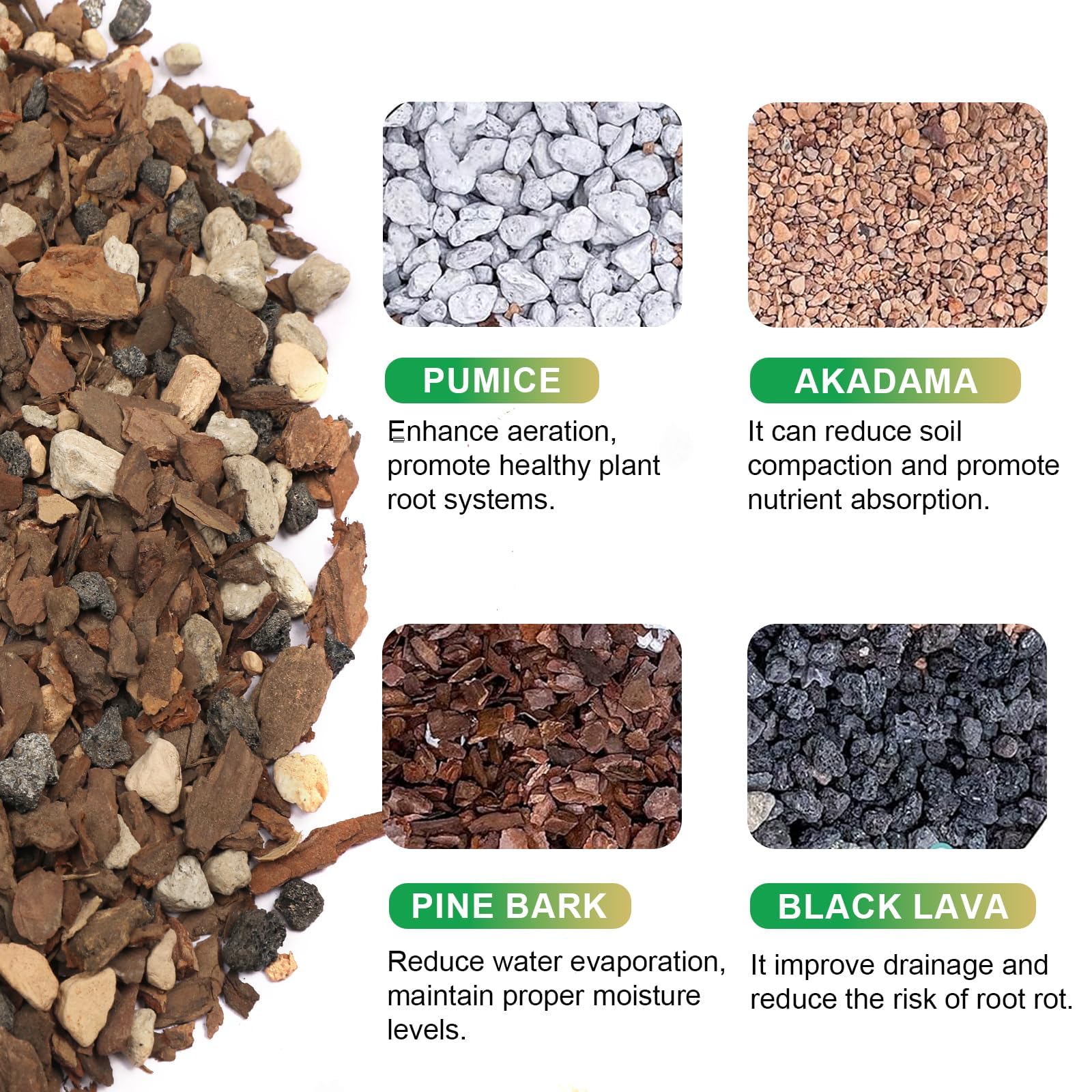 Close-up of Omitgoter Bonsai Soil Mix texture and composition