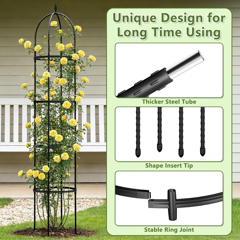 Close-up of ONEANU Obelisk Trellis material and finish