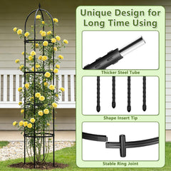 Close-up of ONEANU Obelisk Trellis material and finish