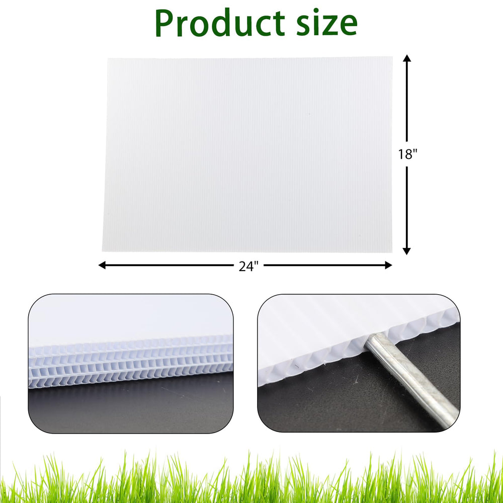 Close-up of ONEXIZ yard sign showing white plastic board