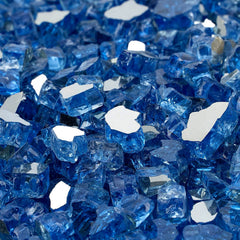 Close-up of Onlyfire fire glass rocks showing reflective surface