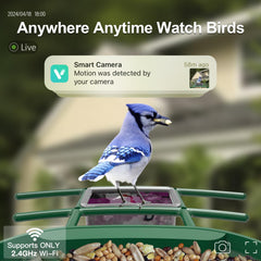 Close-up of onlyfly Smart Bird Feeder Camera lens