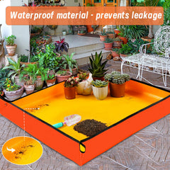 Close-up of Onlysuki repotting mat's waterproof fabric