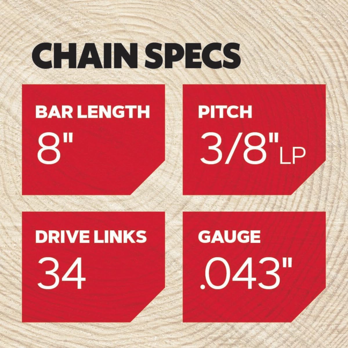 Close-up of Oregon Chainsaw Chain showing LubriTec oiling system