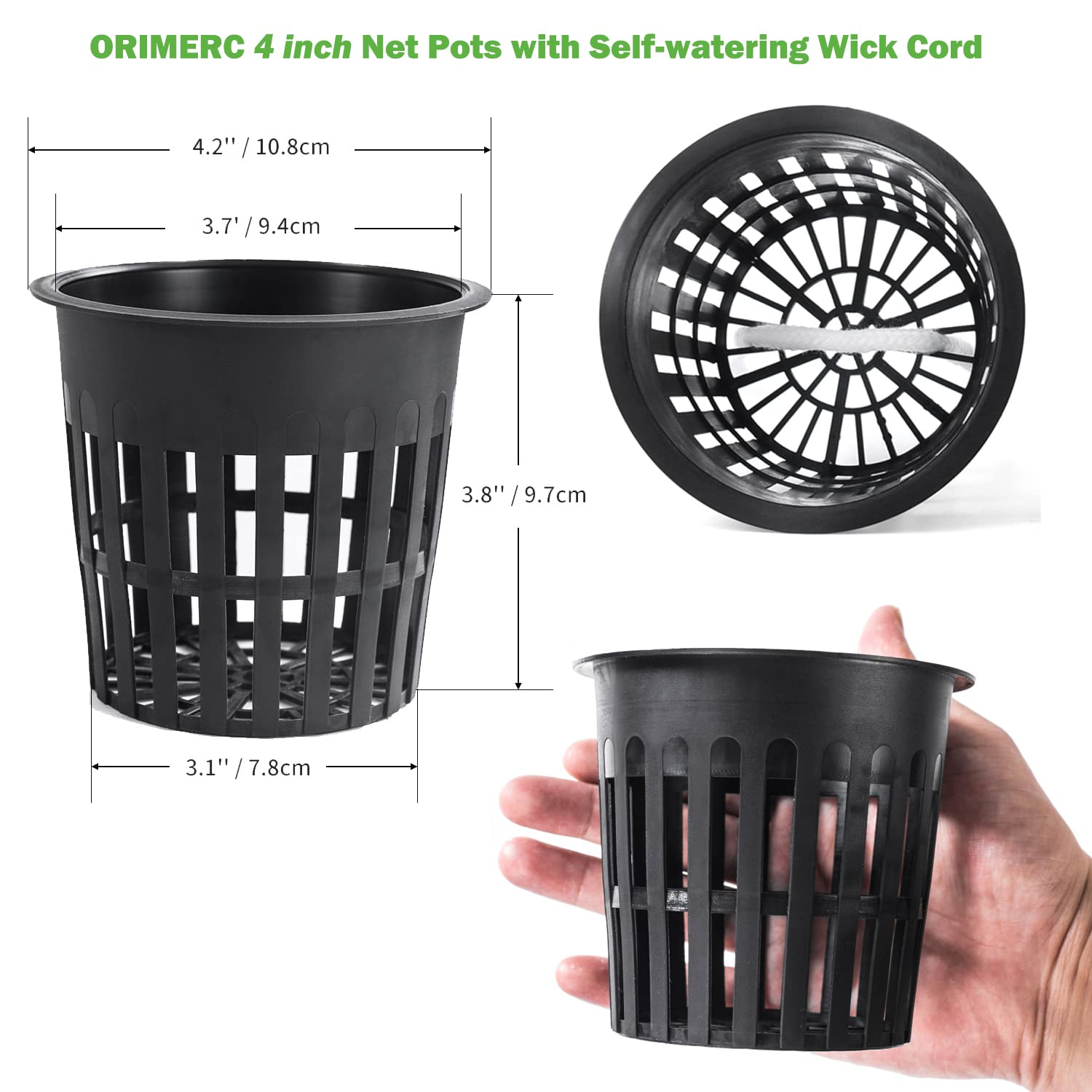 Close-up of ORIMERC net pot showcasing slotted mesh design