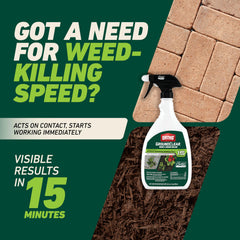 Close-up of Ortho GroundClear Weed & Grass Killer trigger sprayer