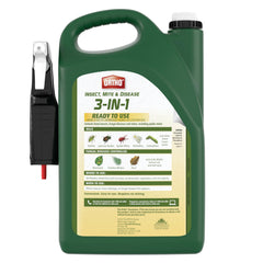 Close-up of Ortho Insect, Mite & Disease spray nozzle and label