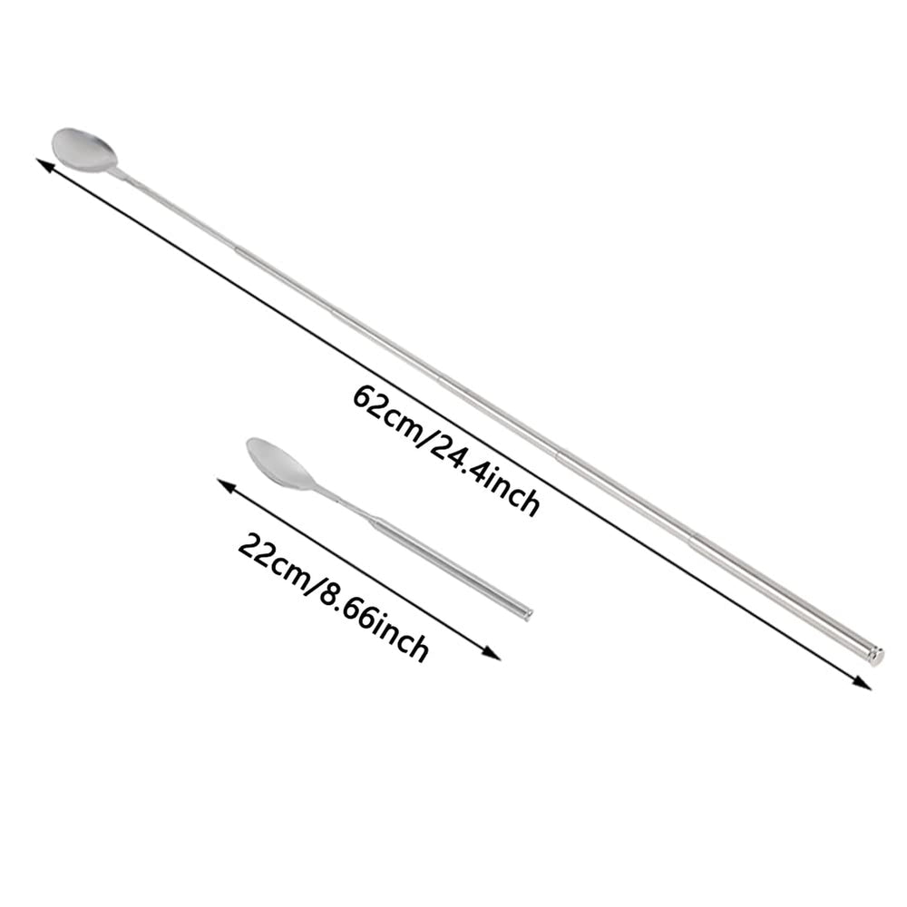 Close-up of ORULA Extendable Spoon stainless steel finish