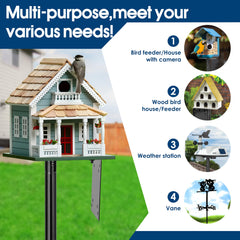 Close-up of Ottsuls bird feeder pole base and prongs