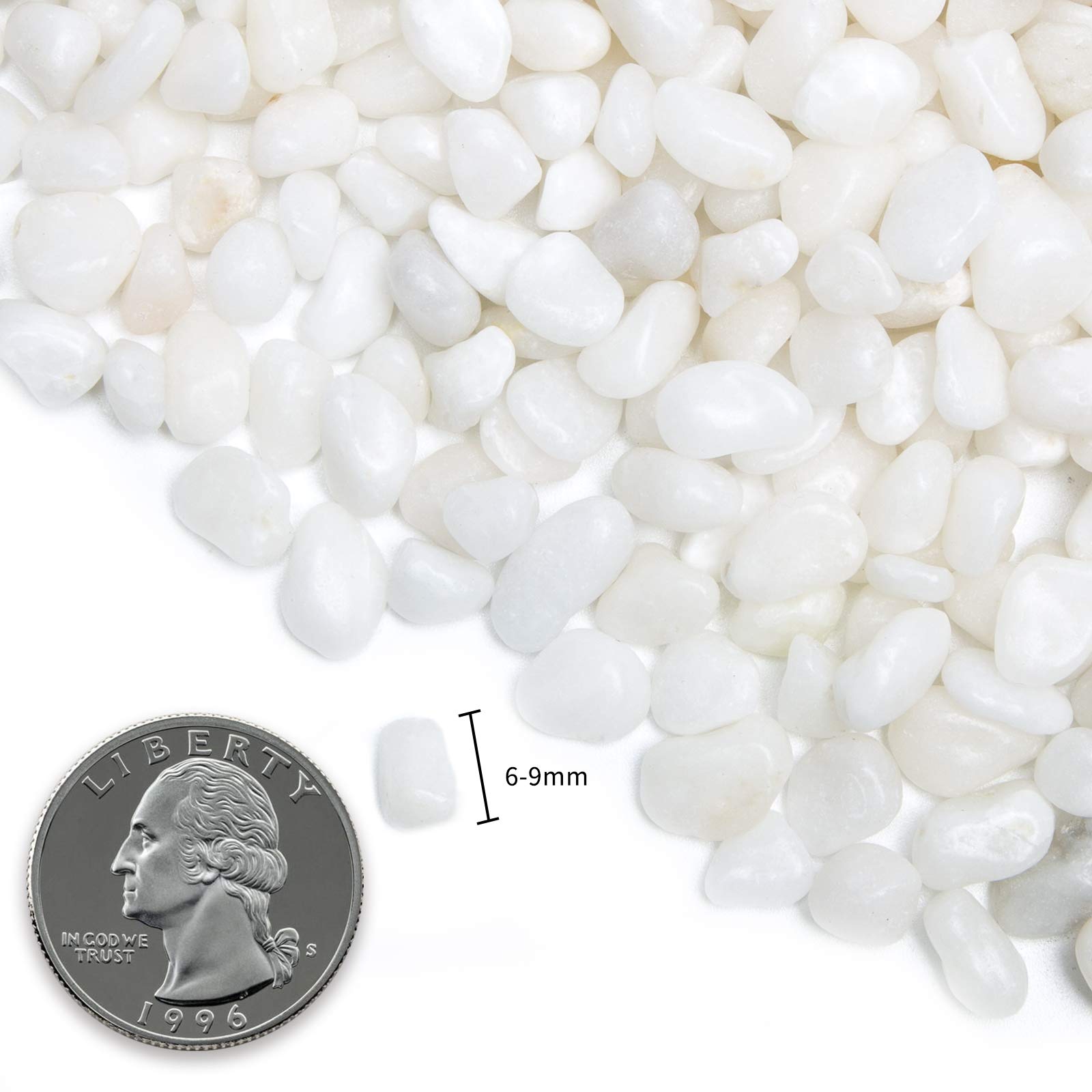 Close-up of OUPENG polished white pebbles