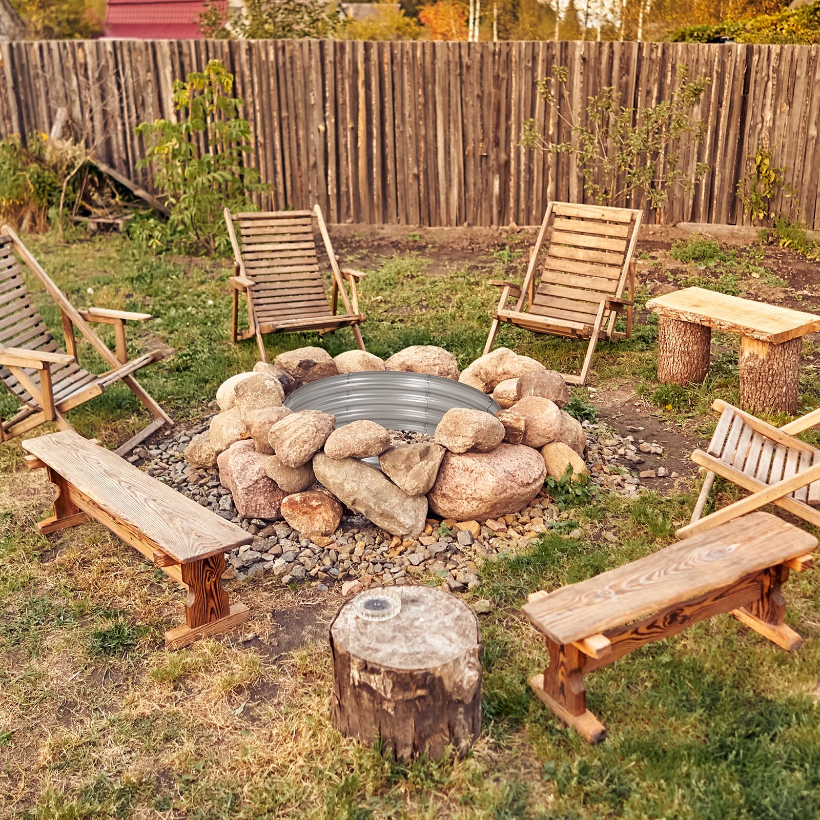 Close-up of OUSHENG fire pit ring structure