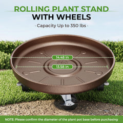 Close-up of Parsagi plant caddy wheels and locking mechanism