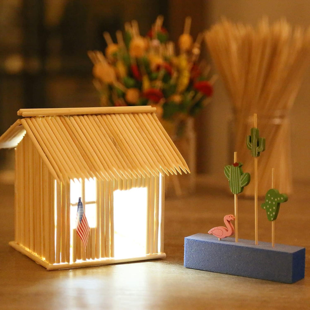 Close-up of PARTYHIPPO Bamboo Skewers showing thickness