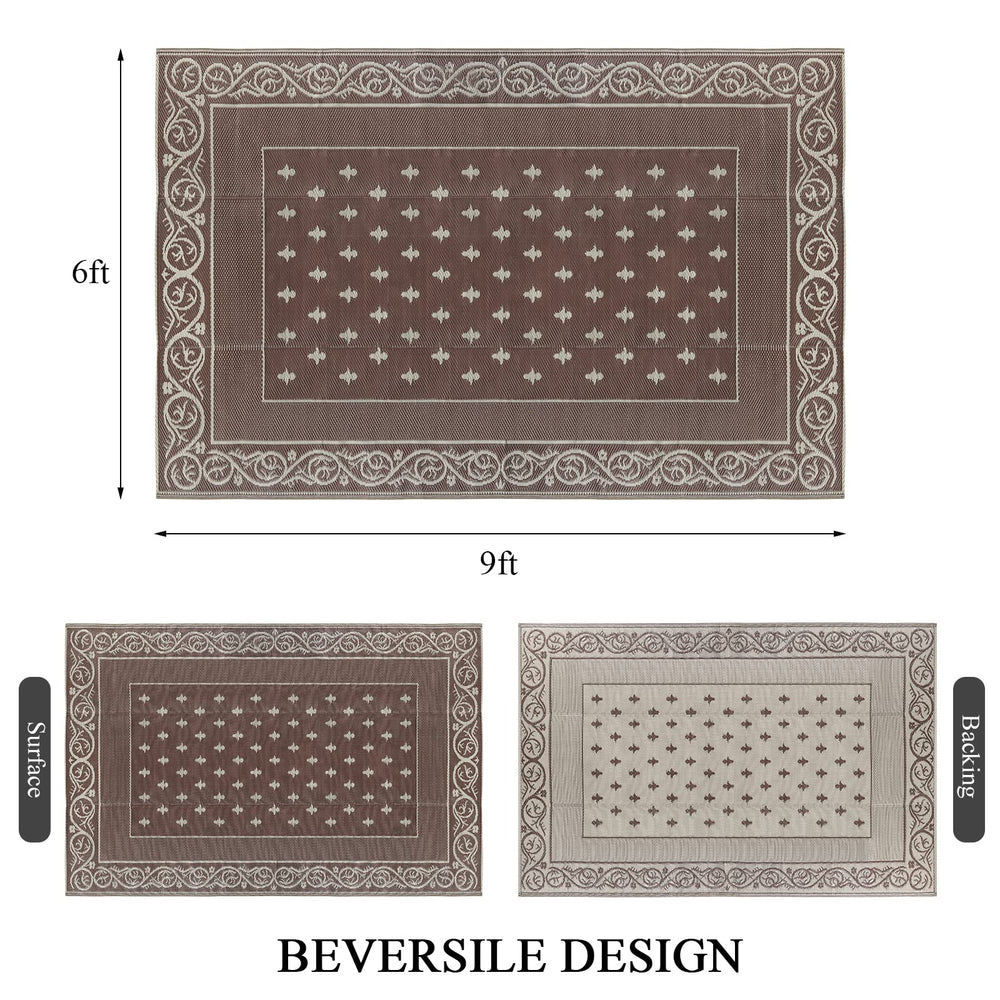 Close-up of Pauwer Outdoor Rug 6x9 edge detail