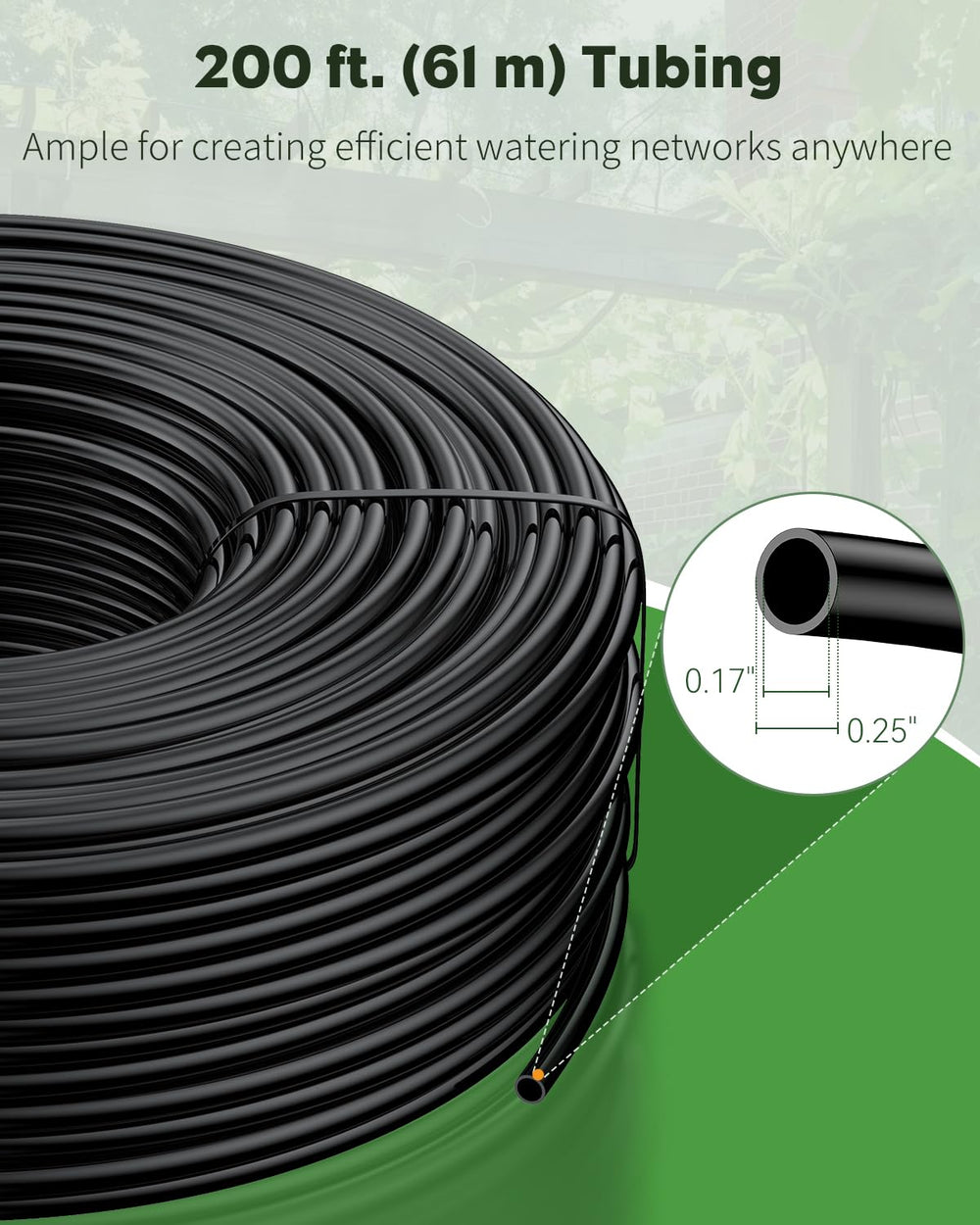 Close-up of Pawfly drip irrigation tubing connection