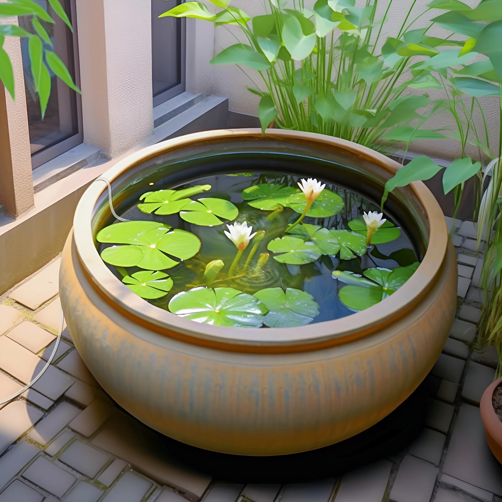 Close-up of PChero Solar Pond Aerator solar panel