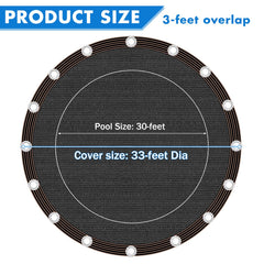 Close-up of pdpdoc Pool Leaf Net Cover grommet detail