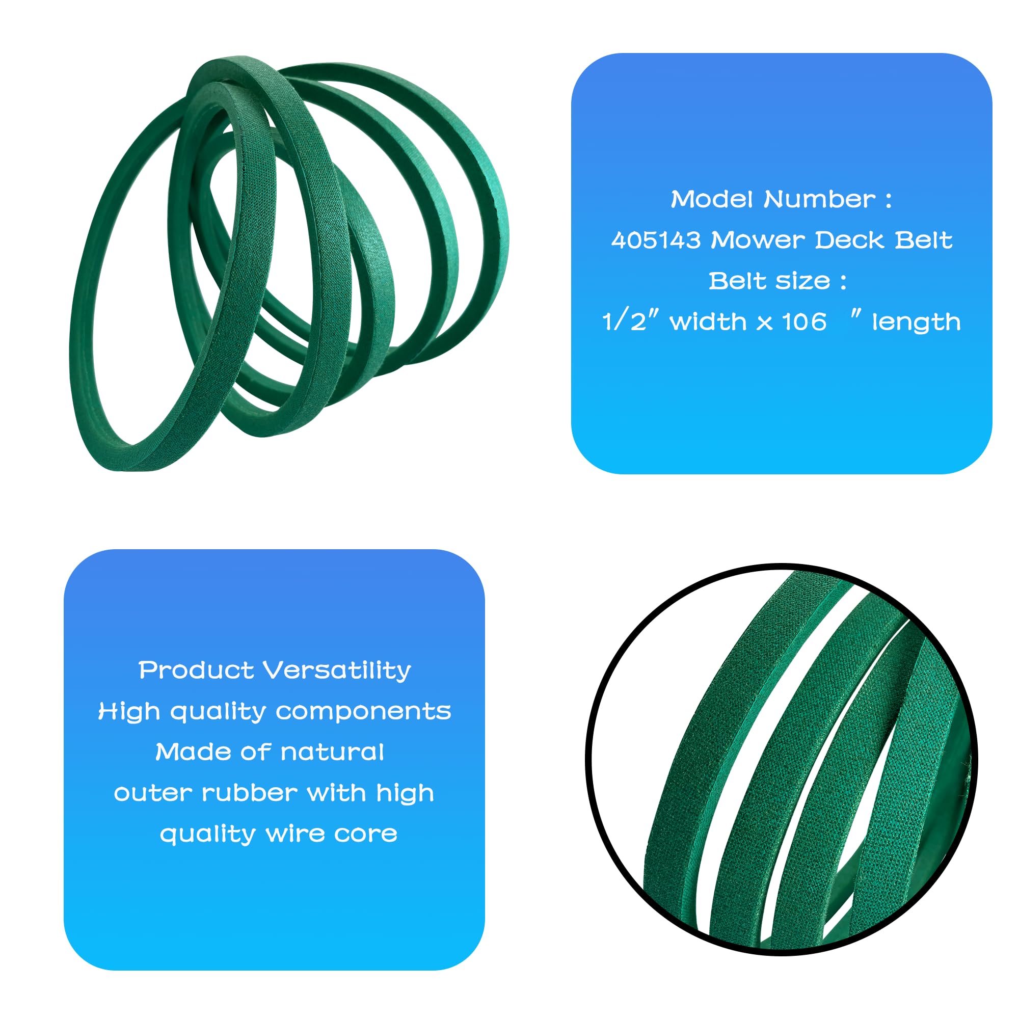 Close-up of PELIF 405143 Mower Deck Belt showcasing heavy-duty wrapping cover