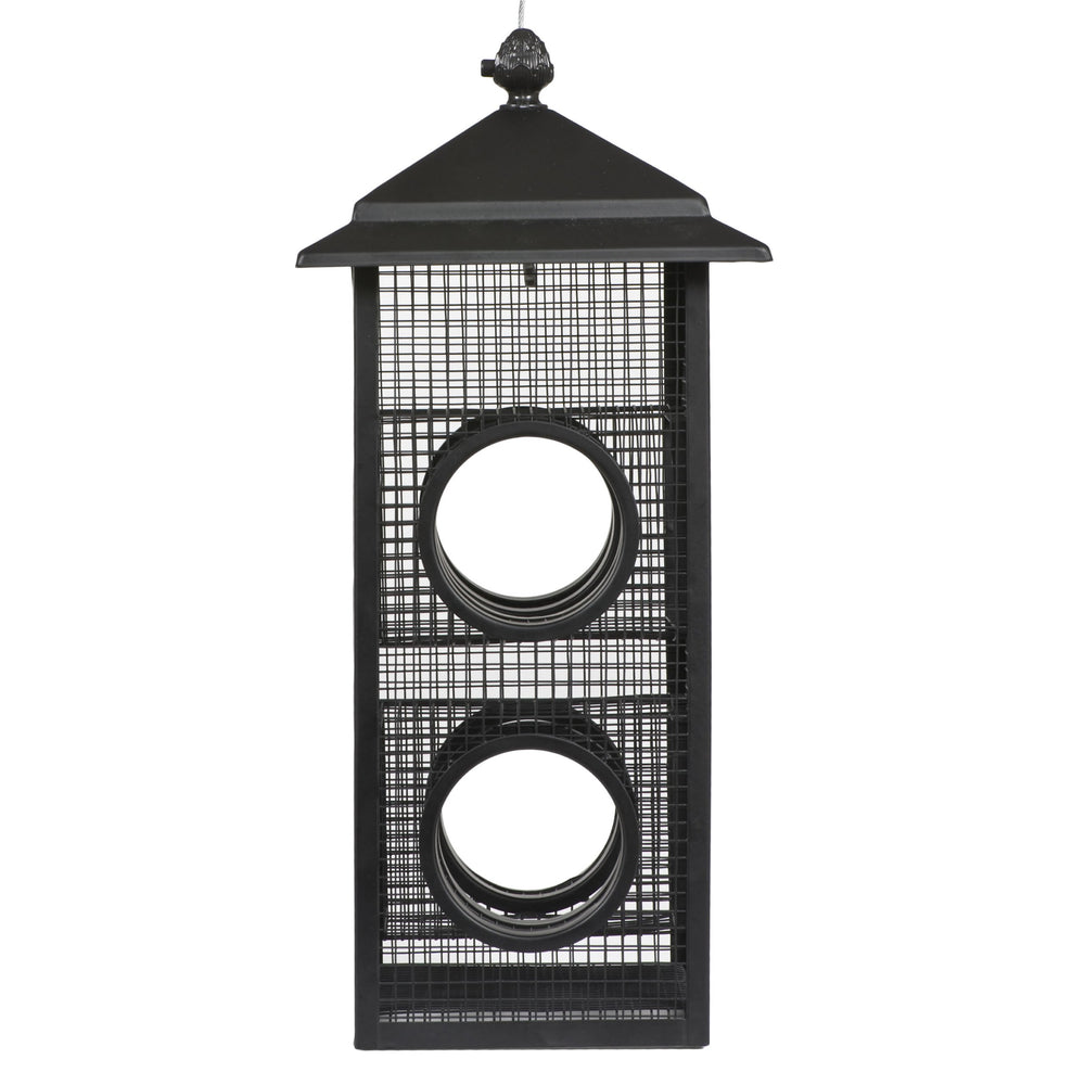 Close-up of Perky-Pet Fly-Thru Bird Feeder lid with Sure-Lock cap