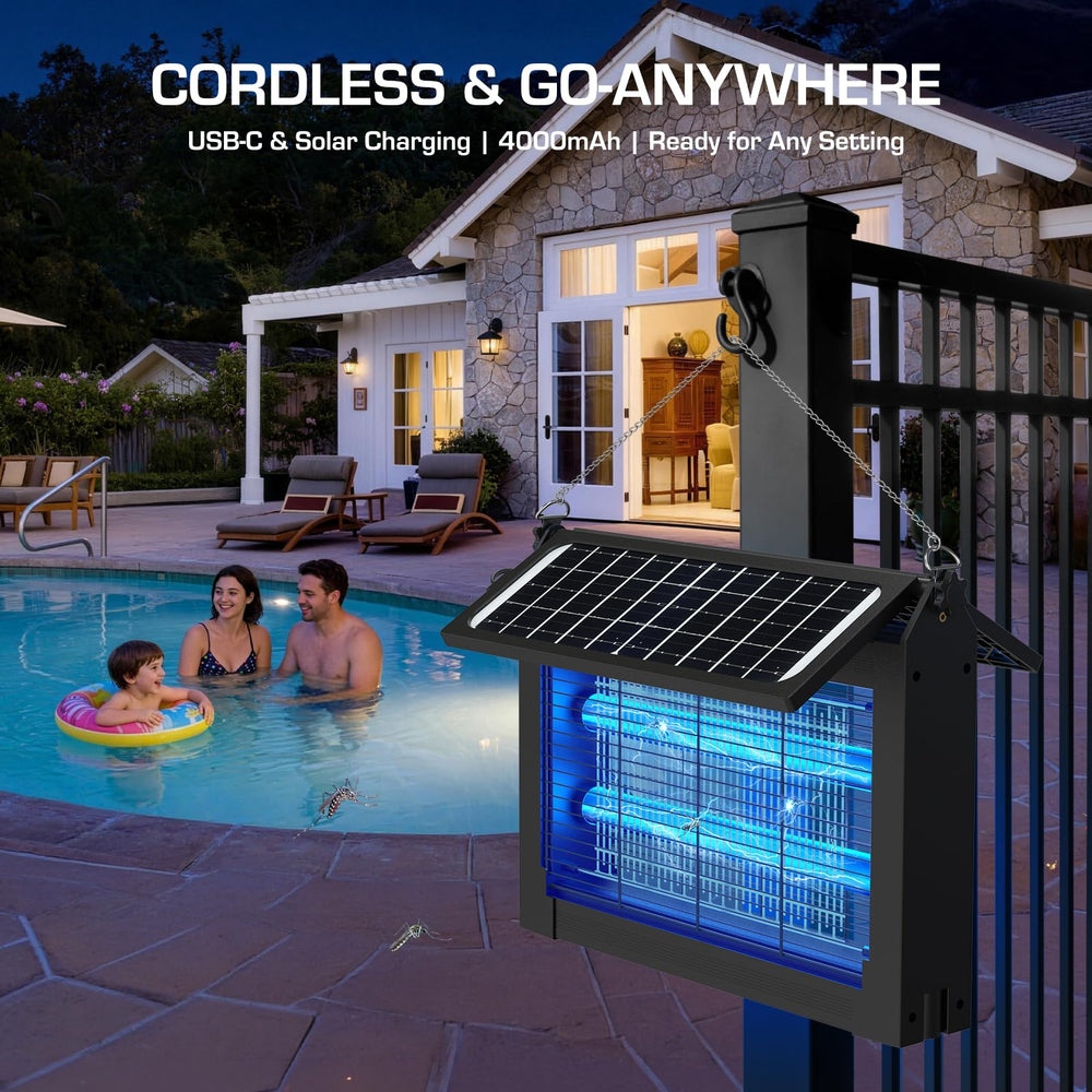 Close-up of PhatroyYee Solar Bug Zapper electric grid