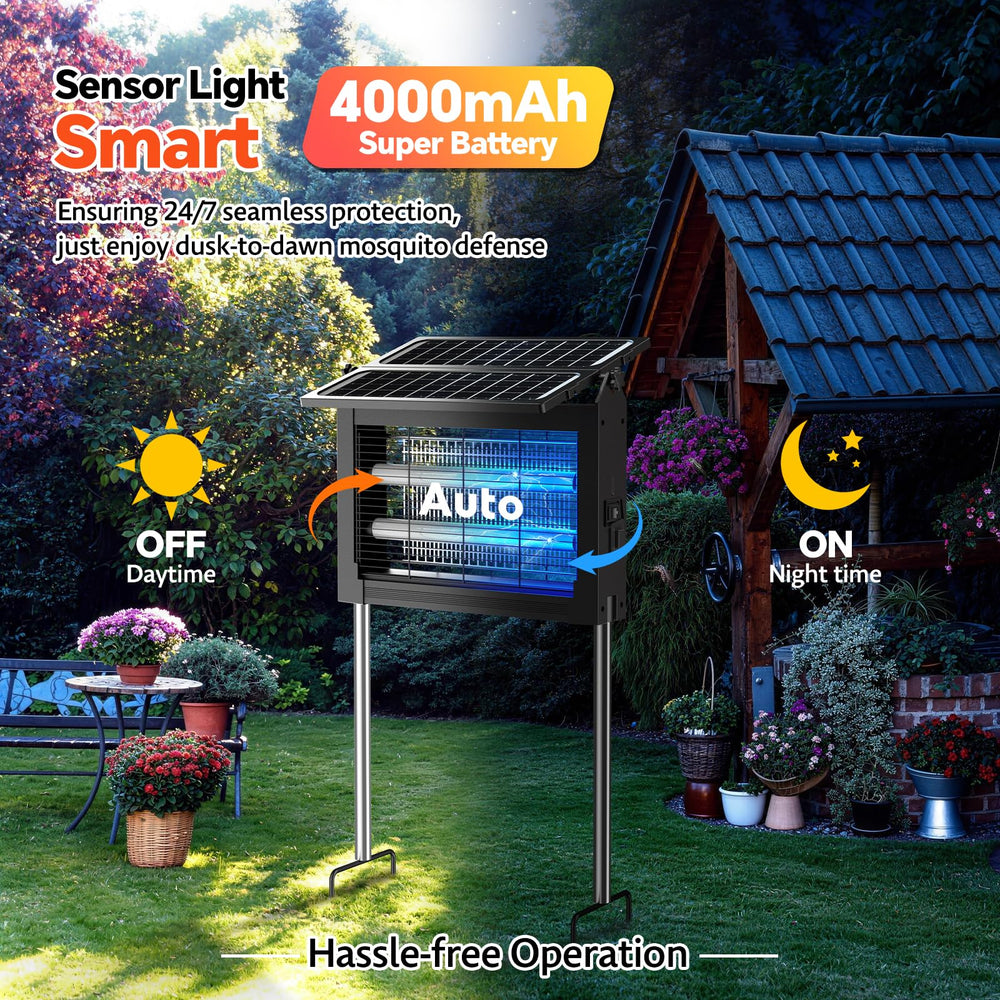 Close-up of PhatroyYee Solar Bug Zapper protective grid