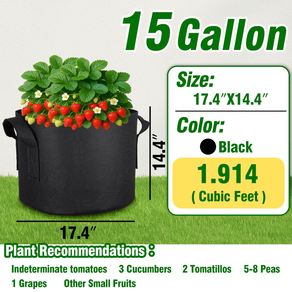 Close-up of PHYEX grow bag showing sturdy double-stitched handles