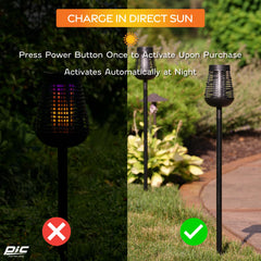 Close-up of PIC Solar Insect Killer Torch with UV LED light
