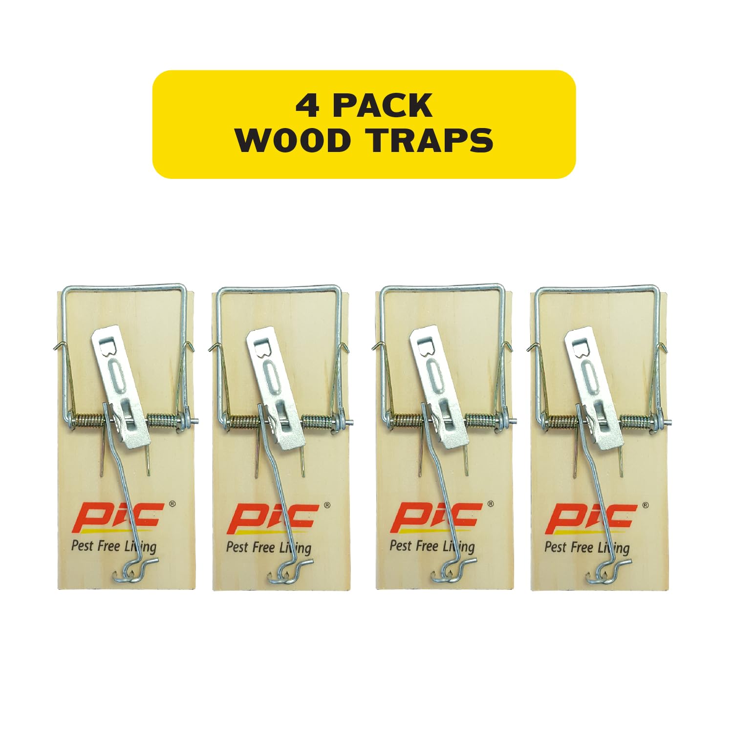 Close-up of PIC Wood Mouse Trap mechanism