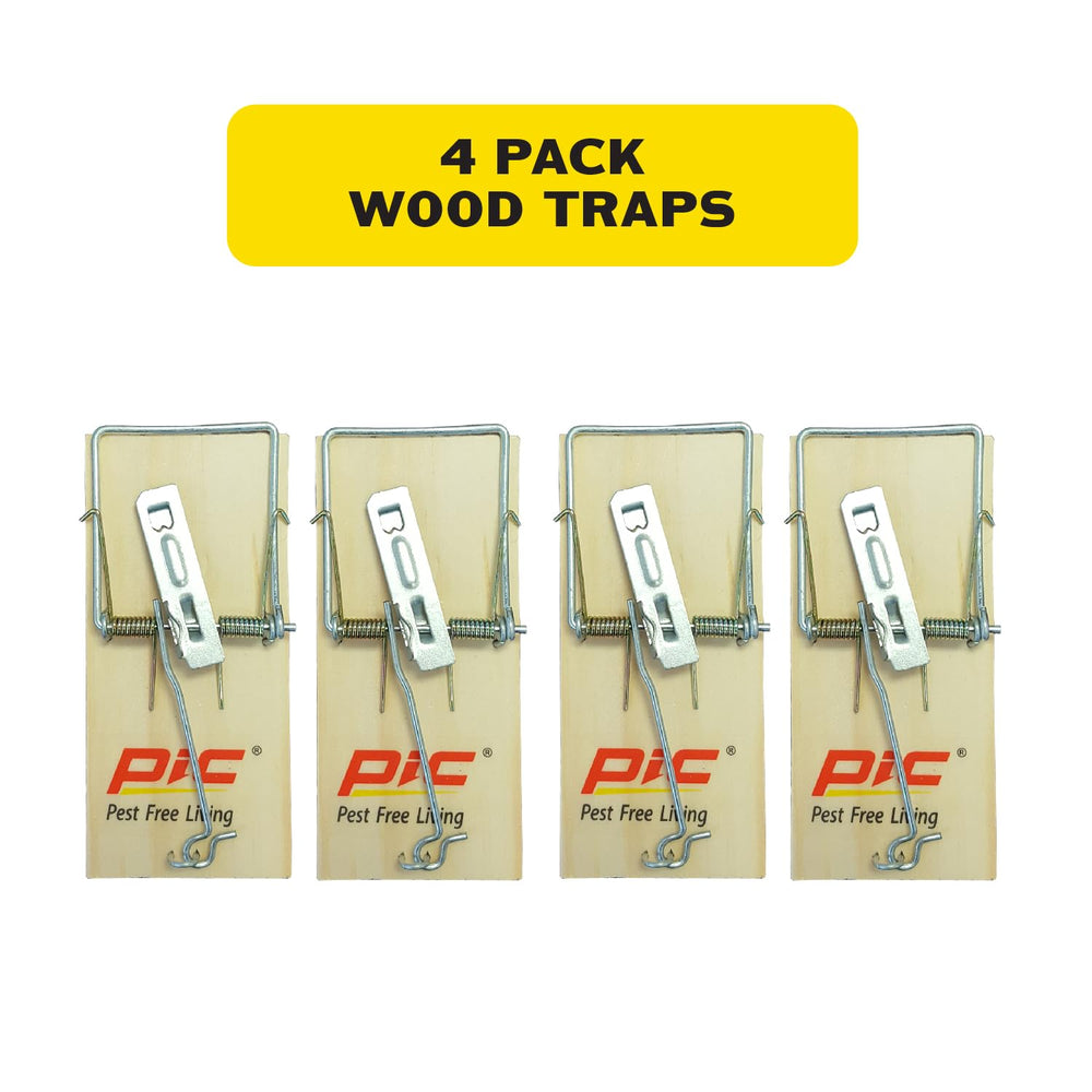 Close-up of PIC Wood Mouse Trap mechanism