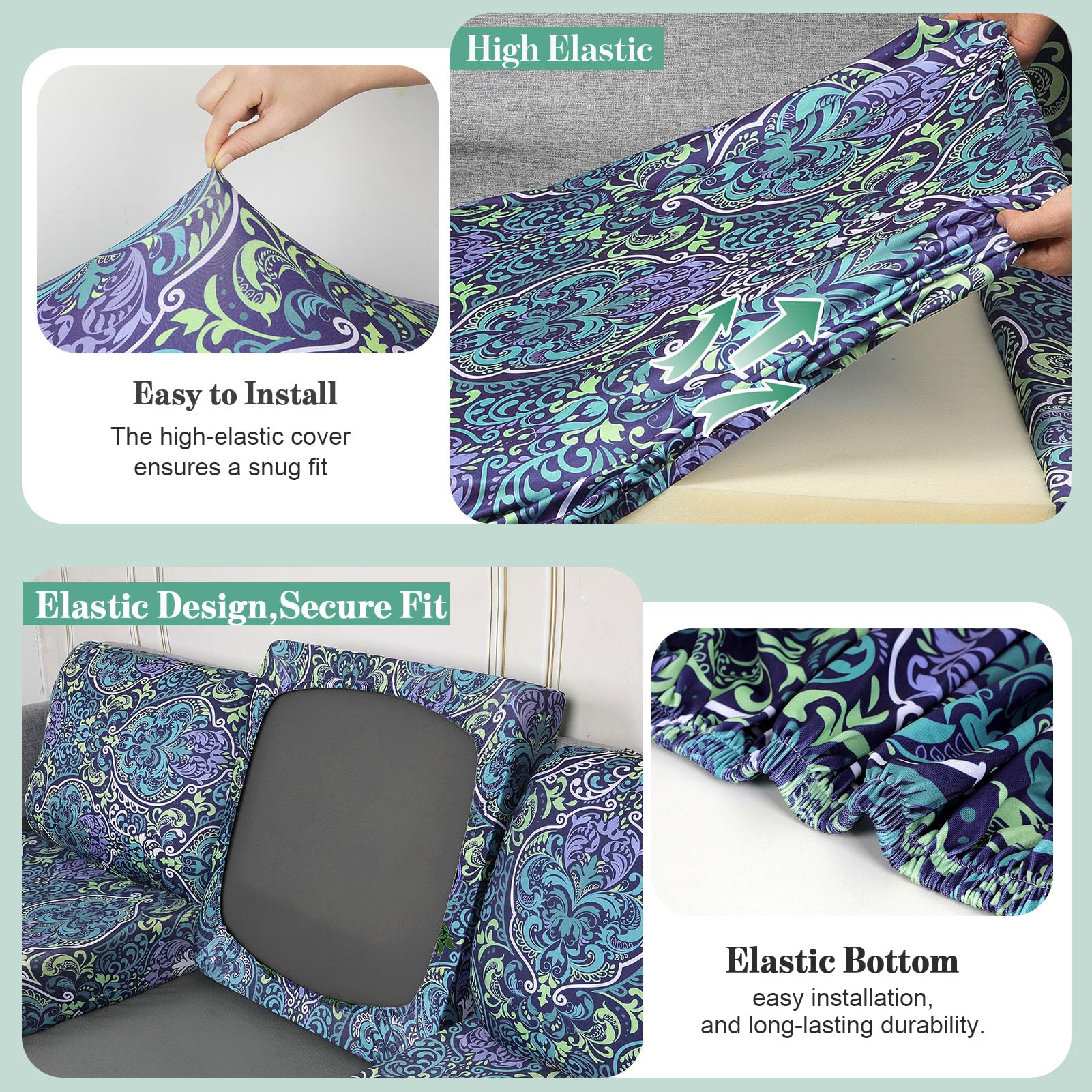 close-up of pickyNproud cushion cover elastic fit