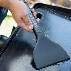 Close-up of PIT BOSS griddle tools made from nylon polymer