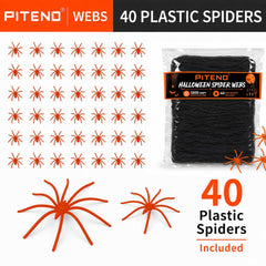 Close-up of Piteno fake spiders included in decoration package