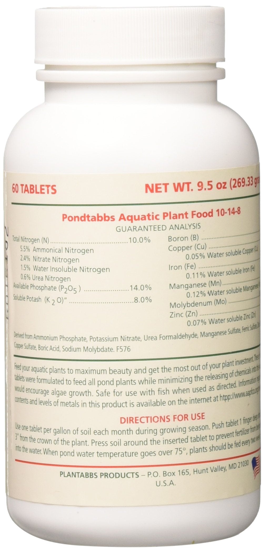 Close-up of Plantabbs Pondtabbs 60ct tablets