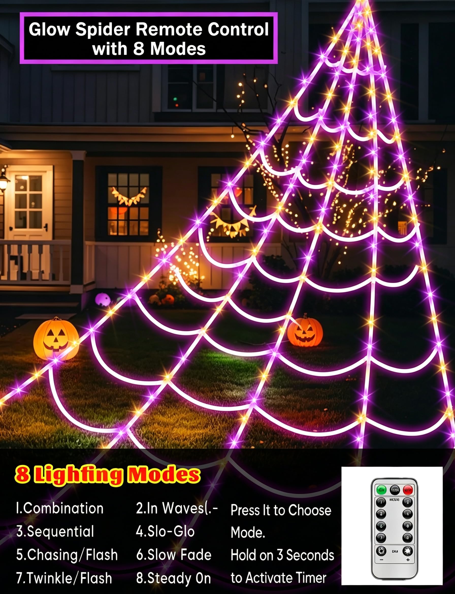 Close-up of plastic spiders included in Halloween decoration