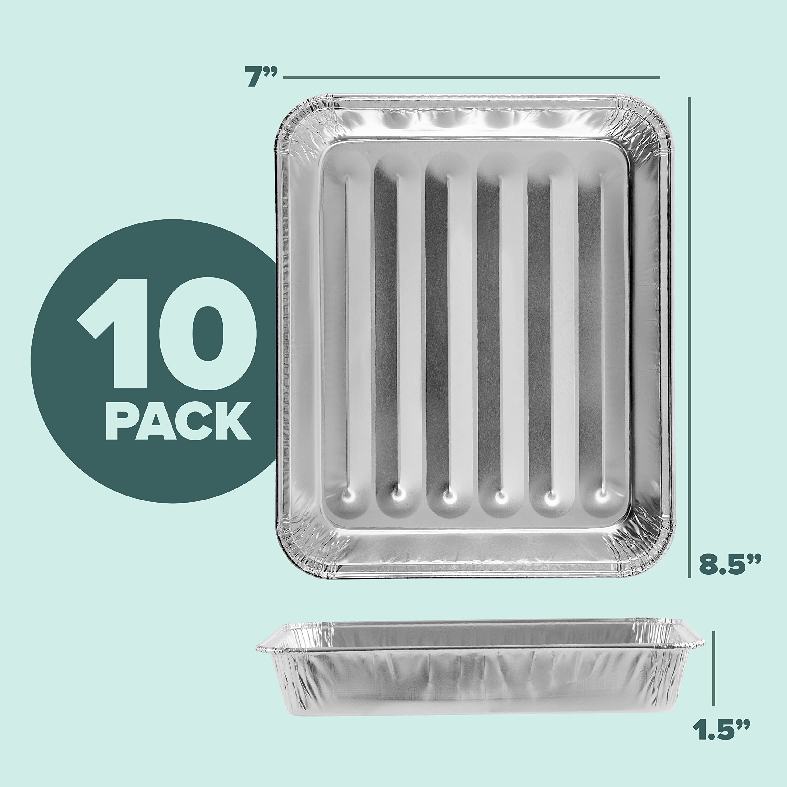 Close-up of PLASTICPRO aluminum grill liner showing size