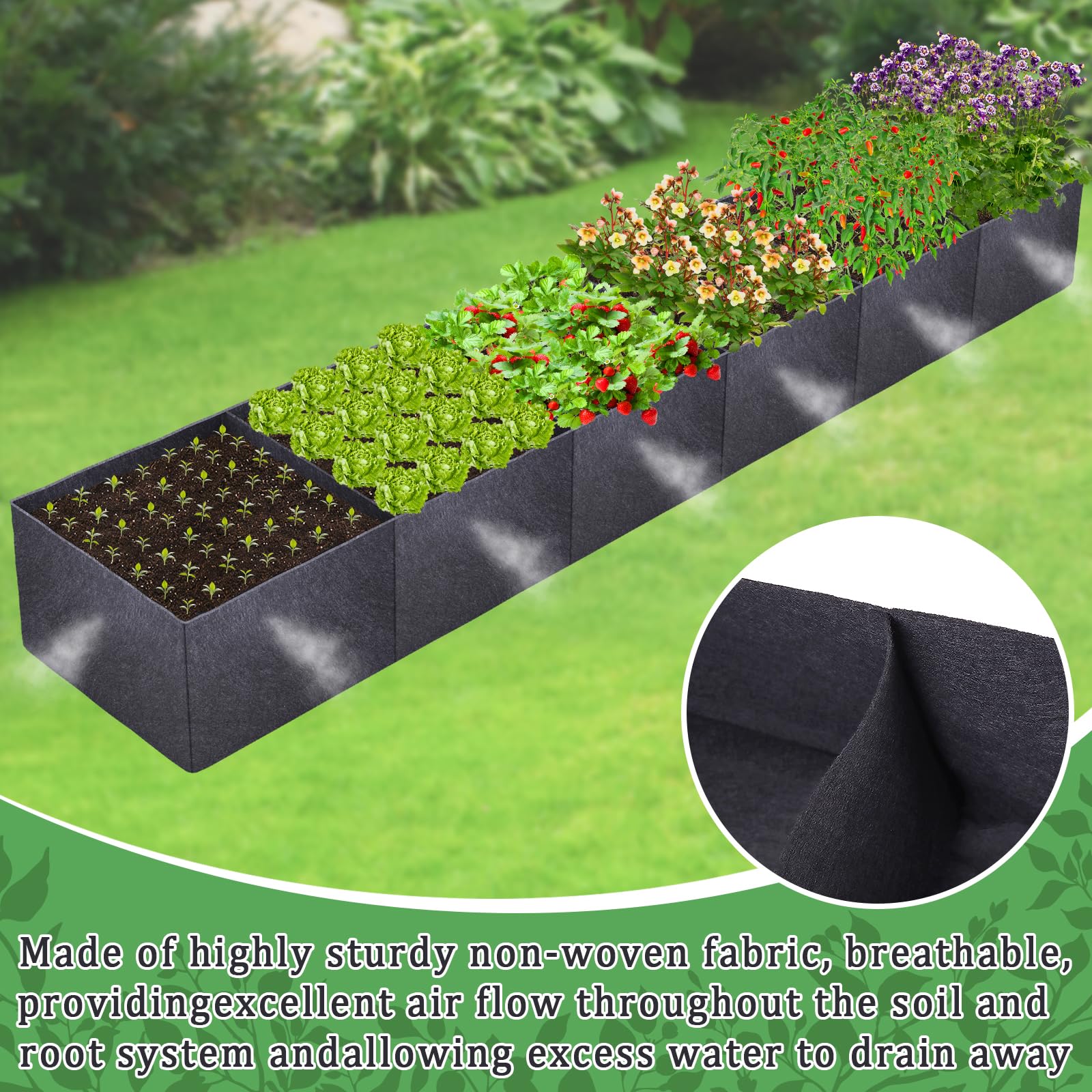 Close-up of POILKMNI Garden Bed fabric material