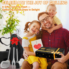 Close-up of POLIGO barbecue spatula with rubber handle