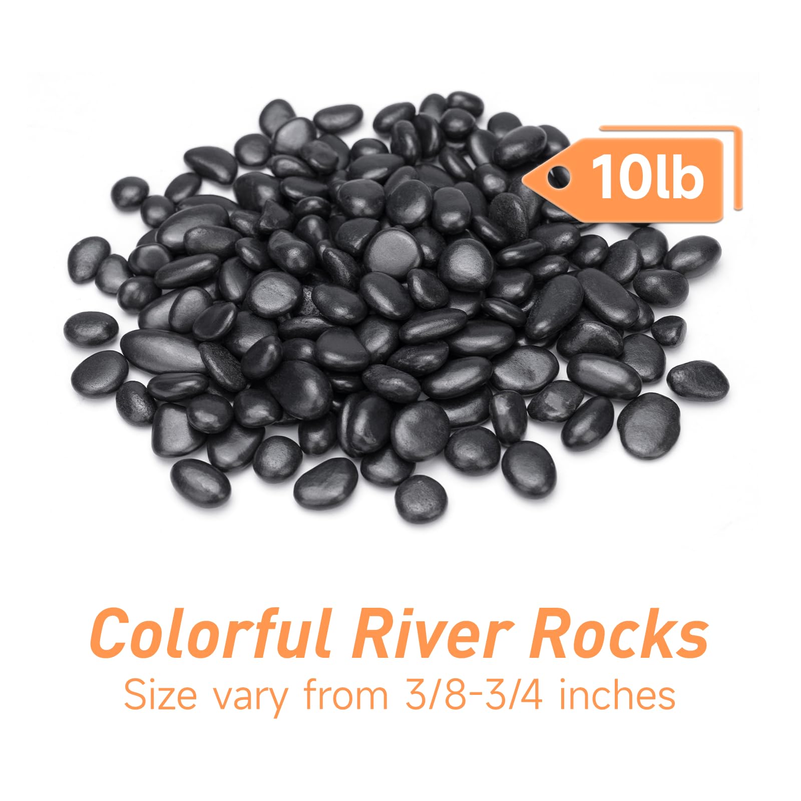 Close-up of polished black pebbles
