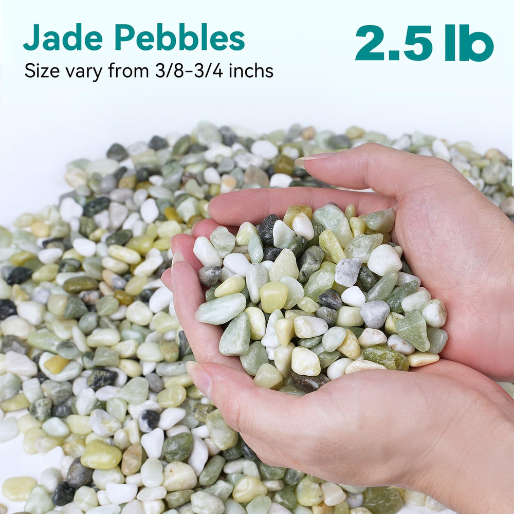 Close-up of polished jade pebbles