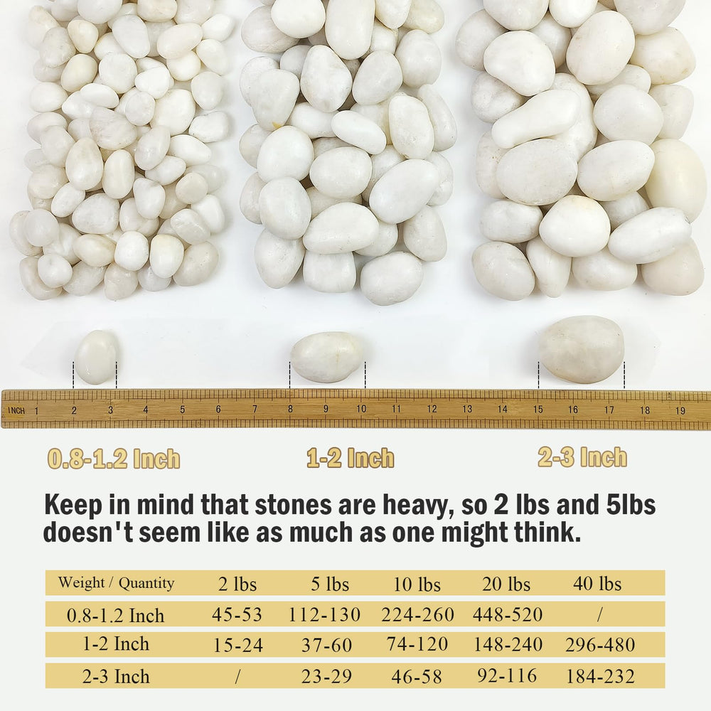 Close-up of polished white pebbles from FANTIAN