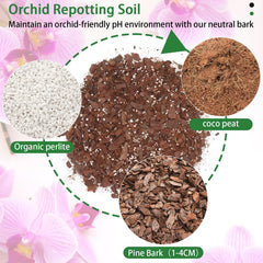 Close-up of POLIUMB Orchid Potting Mix showing pine bark and perlite
